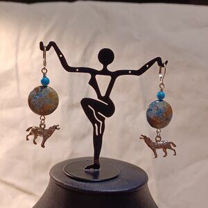 Wolves Howling at the Moon earrings